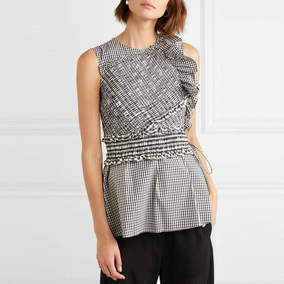 NWT Phillip Lim Women's Gathered Gingham Top Size 4 - Picture 1 of 7